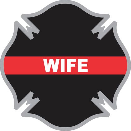 Thin Red Line Wife Firefighter Cross Decal