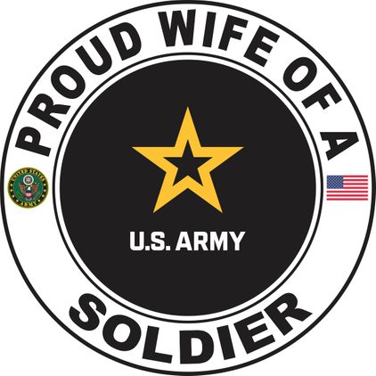 Proud Wife of a Soldier U.S. Army Round Decal