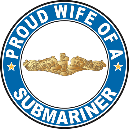 Proud Wife of a Submariner Gold Dolphins Round Decal