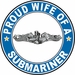 Proud Wife of a Submariner Silver Dolphins Round Decal