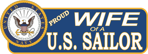 Proud Wife Of A U.S. Sailor Vinyl Transfer  Bumper Sticker