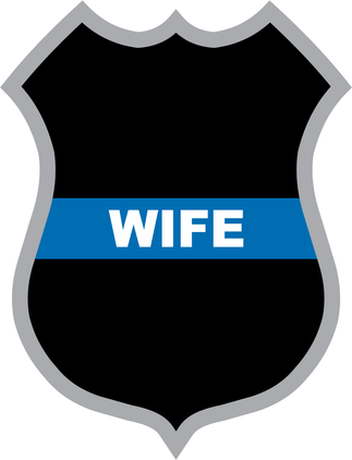 Thin Blue Line Wife Police Badge Decal
