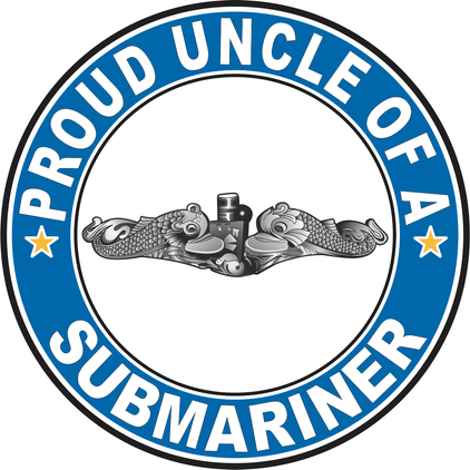 Pround Uncle of a Submariner Silver Dolphins Round Decal