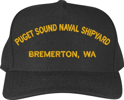 Puget Sound Naval Shipyard Bremerton Text Only Custom Embroidered Cap