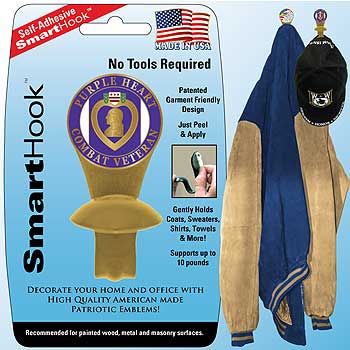 Purple Heart Adhesive Smart Hook Coat Hanger