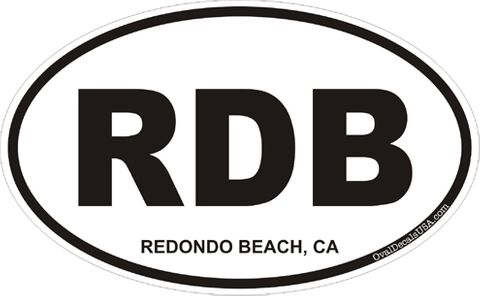 Redondo Beach California Oval Decal