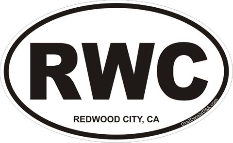 Redwood City California Oval Decal