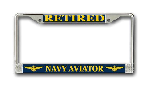 Retired Navy Aviator License Plate Frame