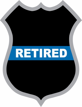 Thin Blue Line Retired Police Badge Decal