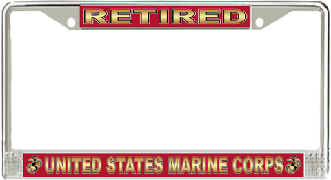 Retired' United States Marine License Plate Frame