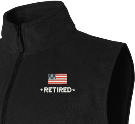 Retired with Flag Fleece Vest