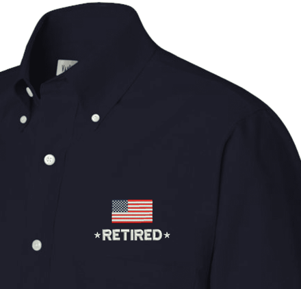 Retired with Flag Oxford Shirt