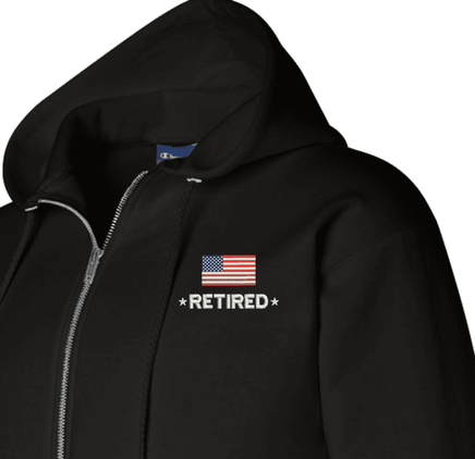 Retired with Flag Zip Hoodie