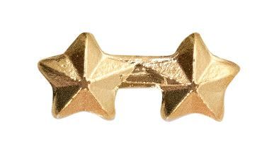 Ribbon Attachment: 3/16" Gold Star - Two Mounted on a Bar