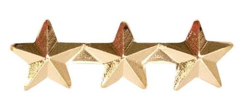Ribbon Attachment: 5/16" Gold Star - Three Mounted on a Bar