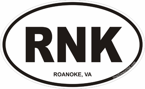 Roanoke Virginia Oval Decal