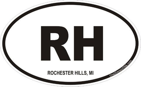 Rochester Hills Michigan Oval Decal