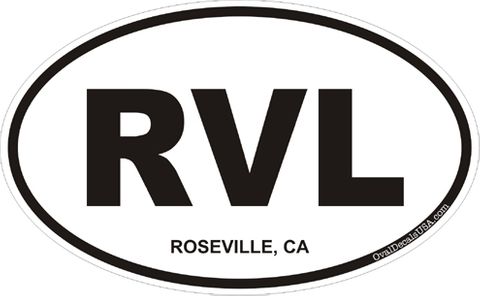 Roseville California Oval Decal