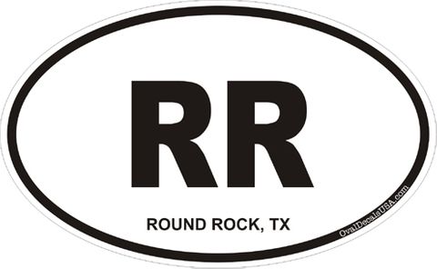Round Rock Texas Oval Decal