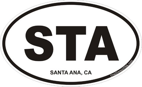 Santa Ana California Oval Decal