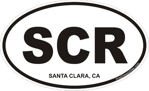 Santa Clara California Oval Decal
