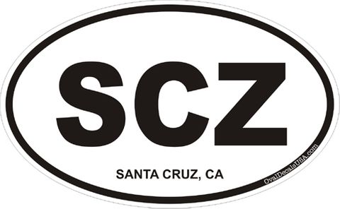 Santa Cruz California Oval Decal