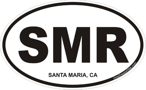 Santa Maria California Oval Decal