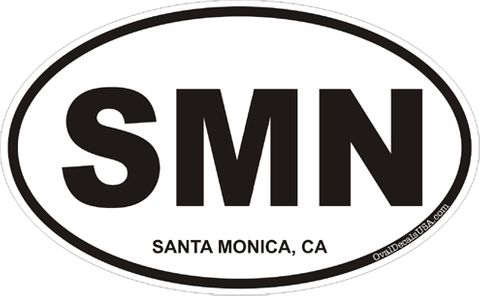 Santa Monica California Oval Decal