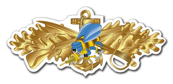 Seabee Breast Device with Colored Seabee Decal