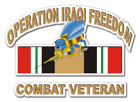 Seabee Iraqi Freedom Sticker Combat Veteran Operation Iraqi Freedom OIF Decal Sticker