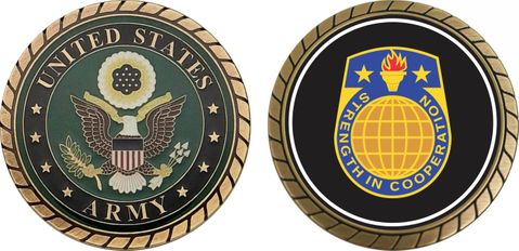 U.S. Army Security Assistance Command Unit Crest Challenge Coin