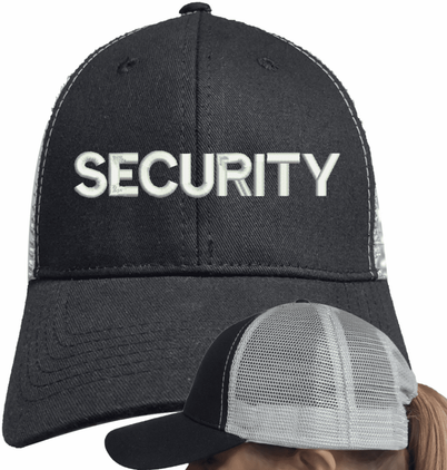Security Text Only Mesh-Back Ponytail Cap