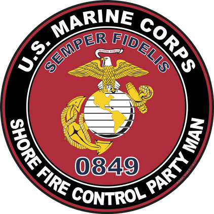 U.S.M.C. MOS 0849 Shore Fire Control Party Man Decal