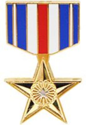 Silver Star Medal Hat Pin