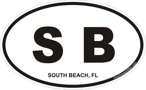 South Beach Florida Oval Decal