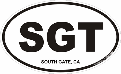 South Gate California Oval Decal