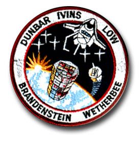 SPACE SHUTTLE COLUMBIA STS-32 - BRANDENSTEIN, WETHERBEE, DUNBAR, LOW, IVINS 4" PATCH