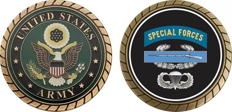 U.S. Army Special Forces CIB Jump Wings Challenge Coin