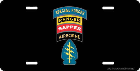 Special Forces Ranger Sapper Airborne License Plate