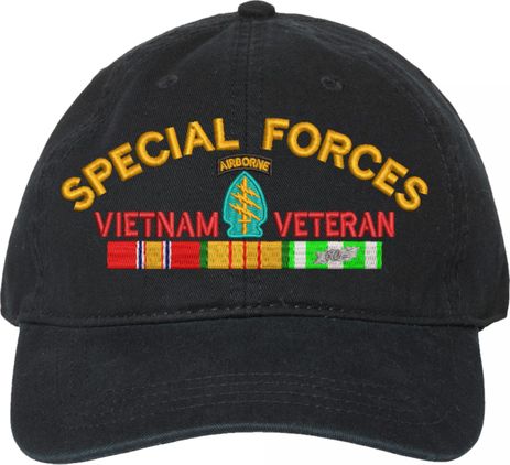 Special Forces Vietnam Veteran with Ribbons Unstructured Dad Cap