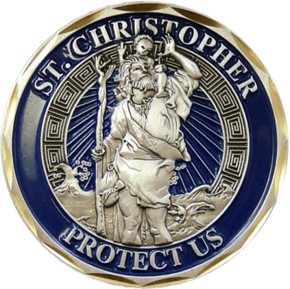 St. Christopher Protect Us Challenge Coin