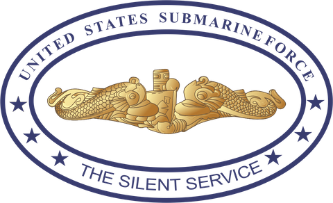 Submarine Force Silent Service with Gold Dolphins Oval Decal