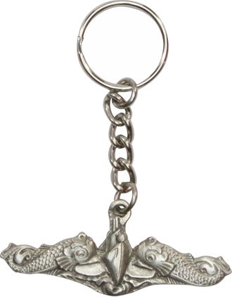 Submarine Insignia "Silver Dolphin" Key Chain