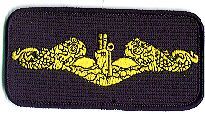 SUBMARINE OFFICERS BAR 4" NAVY BLUE PATCH