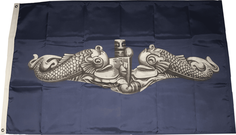 Submariner Silver Dolphins Flag (3' x 5')