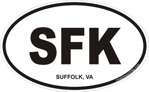 Suffolk Virginia Oval Decal