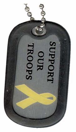 Support Our Troops Enamel Dog Tag