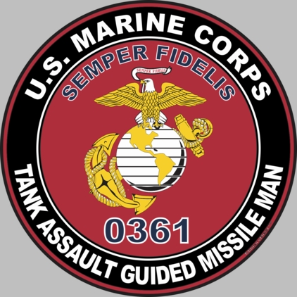 U.S.M.C. MOS 0361 Tank Assault Guided Missile Man Decal