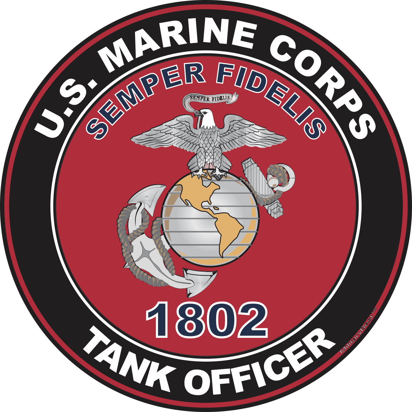U.S.M.C. MOS 1802 Tank Officer Decal