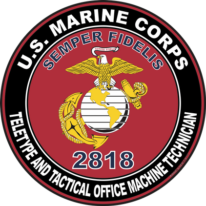 U.S.M.C. MOS 2818 Teletype and Tactical Office Machine Technician Decal